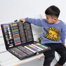 Sets 168pcs Malerei Zeichnen Kunstkünstler Set Kit Crayon Colored Bleistifte Aquarelle für Kinder Kinder Schüler Weihnachtsgeburtstag Geschenke