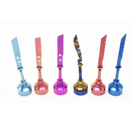 T015T016T017 흡연 GR2 Titanium Nail Carb Cap Side Air Hole Colorful Dab Rig Bubbler Pipe Tool 3 Models8601362