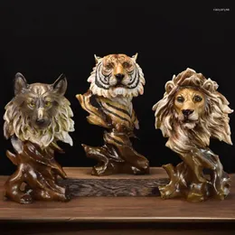 Figurine decorative Vilead Animal Sculpture Lion Eagle Tiger Wolf Horse Statues Office Home Office Shelf Shelf Rack Accessori decorazioni