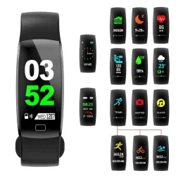 Relógios F64HR Freqüência cardíaca inteligente Banda inteligente IP68 Tela de cor de cor de pressão arterial de pressão arterial Rastreador de fitness de pressão arterial Rastreador de fitness Smart Bracelet GPS Relógio