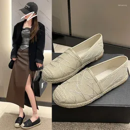 Scarpe casual Le donne della moda scivolano su piatti Summer Twine intrecciato in tela pigra di pescatori sneaker traspirabili da donna