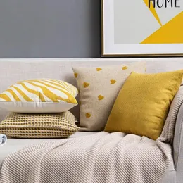 Kudde nordisk gul slips geometrisk jacquard kuddar designer härlig modell vardagsrum soffa