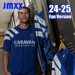 JMXX 24-25 Gerçek Zaragoza Futbol Formaları Özel Baskı Erkek Üniformaları Jersey Man Futbol Gömlek 2024 2025 Fan Versiyonu