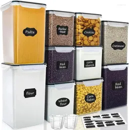Förvaringsflaskor Verones stora höga lufttäta matbehållare 10 Pack Plastic Kitchen Pantry Organisation Idealisk för mjöl