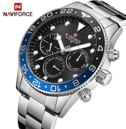Mens relógios de luxo da marca de luxo Naviforce Sports Sports à prova d'água 24 horas Relógio Men Men Full Steel Quartz Business Wristwatch2593589