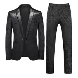 Summer Men Wedding Suit 2 -Place Fashion Mens Business Business Luxury Blazers Kurtka i spodnie Duży rozmiar 6xl Slim Fit Sukienka 240401