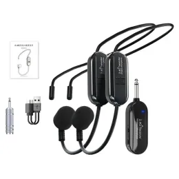 Microfones 2.4G huvudmonterad trådlös Lavalier Microphone Set Sändarmottagare för förstärkares rösthögtalare Undervisningsturer Guide