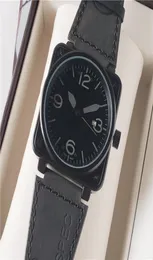 Cała moda męska luksus Wacthes BR Square Designer Sport Watch zegarek ze stali nierdzewnej automatyczny ruch skórzany pasek C4715851