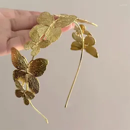 Abastecimento de festa faixas de cabelo de borboletas douradas