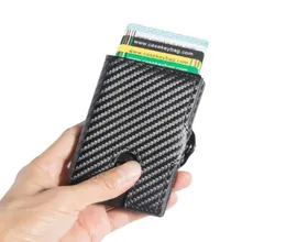 Casekey Carbonfaser Lederst Metall Slim Bank ID -Kartenhalter Brieftasche Reißverschluss Mann Münzen Geldbeutel Case6409986