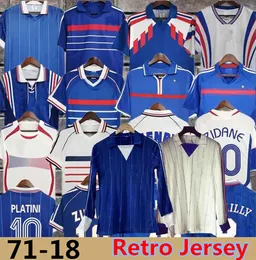 1998 French Retro Soccer Jerseys 71 82 84 86 88 90 96 98 00 02 04 06 18 Zidane Henry Maillot de Foot Rezeguet Camisa de futebol francês Class