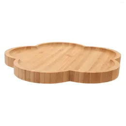 Dekorativa figurer Tray Confectionery Plate Cookie Food Dessert Holder Pastry Board Bamboo Table Wood Wood