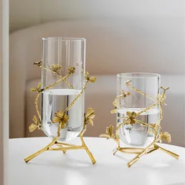 0xKenページです。花瓶フラワースタンド ブロンズゴールド クリスタル DHgate.com:Exquisite Copper Ginkgo Leaf Crystal Glass Vase