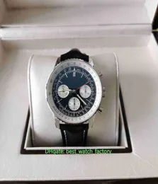 BLS MAKER En Kalite Saatler 43mm Navitimer BB01 Kronograf Çalışan Deri Şeffaf Cal01 7750 Hareket Mekanik Otomati3363956