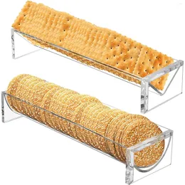 Placas claras Tabela de bandejas de biscoito de acrílico Tabela Servindo 1pc Platters 8.66 2,76 1,97in servidor de exibição