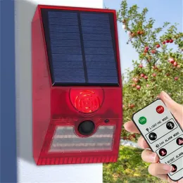 Detektordetektor -Wandleuchte 129 dB Laut Multifunktion Solar Alarm Lampe Fernbedienung IP55 wasserdichte Sicherheitsalarm Sirene