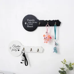 Retro Wood Wall Mount Hook Key Holder Key Shape Hook Storage Rack Hanger Decer Hanging Gift Home Entrance Door Wall Organizer