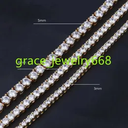 VVS Moissanite Lab Grown Diamond Tennis Necklace Chain Jewelry Custom 2mm 3mm 4m 5mm Jewelry necklace