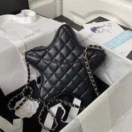 10A Nuovo designer 24c a forma di stella sacca di alta qualità da donna borsetta di lusso sacca vera e propria borsa a tracolla imitazione da 22,5 cm borsetta a traversa in oro nero con scatola