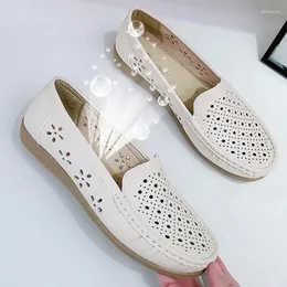 Casual Shoes Women Flat Summer Beef Tendon Bottom Women's Loafers Trend Light Slip On White Sneakers Hollow Out Zapatos Mujer