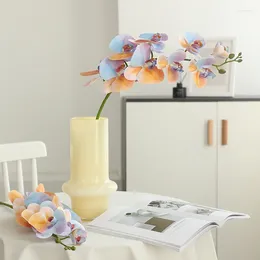 Dekoracyjne kwiaty symulowane 95 cm Kolorowa motyl orchidea sztuczne wyposażenie domu dekoracje do salonu