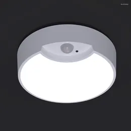 Luzes de teto LED 6000K PIR Indução Sensor de movimento noturno Bateria de luz ligada Smart Automatic Human Sensing Lamp