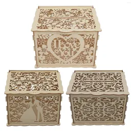 Geschenkverpackung DIY Holzkasten willkürliche Färbung gute Dekoration hohl Hochzeit exquisite Textur Multifunktional für Spendenparty