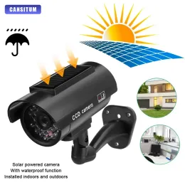 Kameror Fake Solar Power Dummy Camera Outdoor Simulation Indoor Bullet LED Light Monitor Security Waterproof Fake CCTV Surveillance