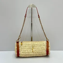 مصمم فاخر هوبو حقيبة واحدة كتف حقيبة شاطئية عالية الجودة من نساء Icare Straw Straw Bag yslbagses Straw Classic Khaki Lafite Grass Basket Loulou Bag Loulou