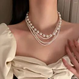 CHOKER RETRO Simple weibliche Mädchen cooler Stil Goth Korean Halskette Schlüsselbein Kette Frauen Schmuck Perle
