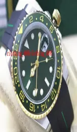 Luxury Watch Men 40mm Gold Gummi -Armband II Keramikgrün Zifferblatt 116718 Mechanische Automatische Herren Uhren2331532