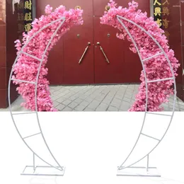 Party Decoration 2PCS Crescent Moon Wedding Arch Frame Framework Stand Floral Rack 79" Pair Iron