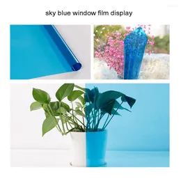 Fensteraufkleber Hohofilm 50cmx300cm Sky Blue Decorative Film Haustier UV Proof Klebstoff für Home Office Tint 20'x118 '' ''