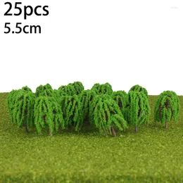 装飾的な花植物モデルツリー玩具グリーンキッチンレイアウトプラスチック樹脂鉄道鉄道25pcs 3D装飾グリーン便利