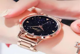 Drop LVPAI marka damska sukienki zegarki Big Dial Rose Gold Fashion LadiesWatch Kreatywne kwarcowe zegar luksusowe zegarki 248q6880499