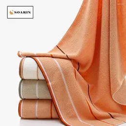 Towel SOARIN Solid Stripe Cotton Bath Home Soft Absorvente Toalhas De Banho Serviettes Plage Pour Adultes Beach Pool Badlaken