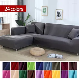 Tampa de cadeira Tampa de sofá elástica monocromática para sala de estar Slipcover universal Slipcover Couch 1 2 3 4 lugares