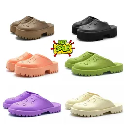 مصمم جديد شببر مصمم فاخر Sandal Slides Platform Wedge Rainbows Summer Slippers for Women Mens Ladies Brands Dearfoam Rubber Beach