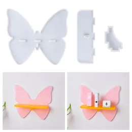 Equipments Butterfly Wall Shelf Epoxy Resin Mold Bowknot Bracket Silicone Mould Diy Crafts Home Decorations Casting Tools