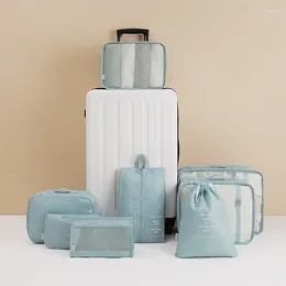 Bolsas de armazenamento 6/8cs Conjunto de viagens Organizador de malas de embalagem estacas Bolsa de bagagem portátil