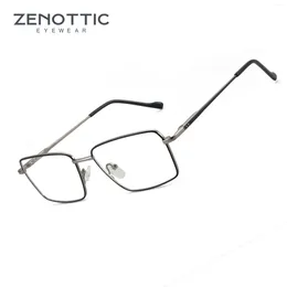 Solglasögon Frames Zenottic 2024 Trend Rectangle Optical Glasses Frame For Men Metal Eyewear Non-Prescription Fashion Gereeglasses F3101