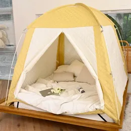 Filtar vinter inomhus tält på sängen värme mongolisk yurt vindtät bomull tillagd vuxen och barns klipp ventilationsdörrar filt