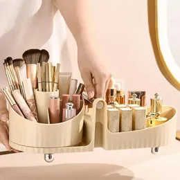 Ящики для хранения организаторов для макияжа домашнего макияжа щетка щетка емкости 360 ° Вращающаяся многофункциональная косметика для кистей