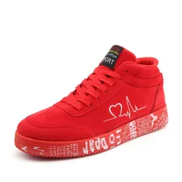 Red High Top Sneakers Sapatos Mulheres Spring Tela Running Womens Casual Sport Shoes Man Graffiti Basket Femme Big Size 35-44 240329