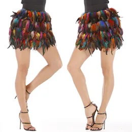 Womens Faux Feather A Line Mini Skirt 240321