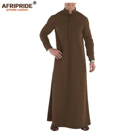 Muslimska kläder för män Jubba Thobe med långa ärmar och paket plus storlek Islamiska kläder Muslimsk klänning AFRIPRIDE A2014002 240328