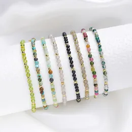 CHARM BRACELETS 3mm Naturnal Taş Boncuklar Eldeki Kadınlar İçin Lüks Takı Setleri Toptan Bangle Partisi Hediye Turmalin El İşçiliği