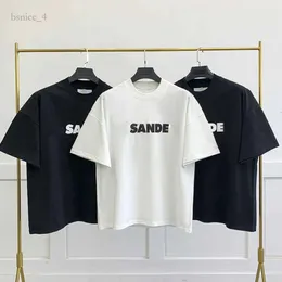 高品質のデザイナーファッションクラシックジルサンダーシャツカジュアルメンズ女性レタープリントカップルTシャツシンプルなスタイルルーズショートスリーブ特大Tシャツ247