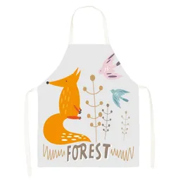 1pcs cucina Apron Apronio Cartoon Cartoon Stampato Sleeveless Cute Fox per uomini Strumenti per la pulizia della casa Donne 55x68 cm Pinafore Delantal 240325