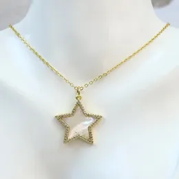 Łańcuchy 5 sztuk gwiazdy skorupy Naszyjnik Elegancki biżuteria Gwiazdy 18k plastowane klejnoty kolorowe hurtowe 52791